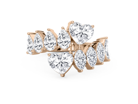 Fancy Heart Crossover Ring Online Sale