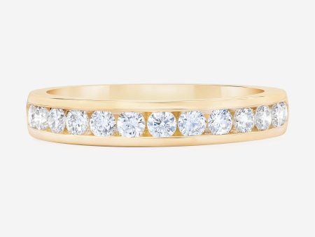 Round Diamond Channel Set Half Band Online Hot Sale