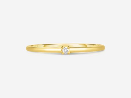 Petite Single Round Diamond Ring Fashion