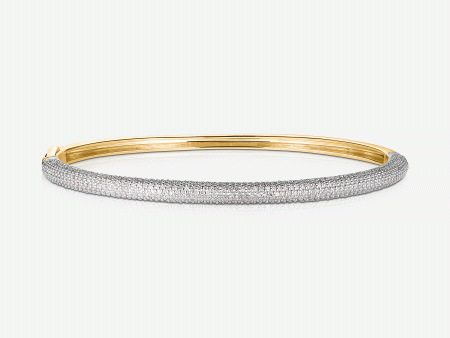 Pavé Diamond Stackable Gold Cloud Bangle For Discount