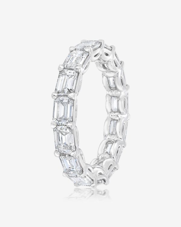 Lab Grown Sideways Emerald Eternity Band Online Sale