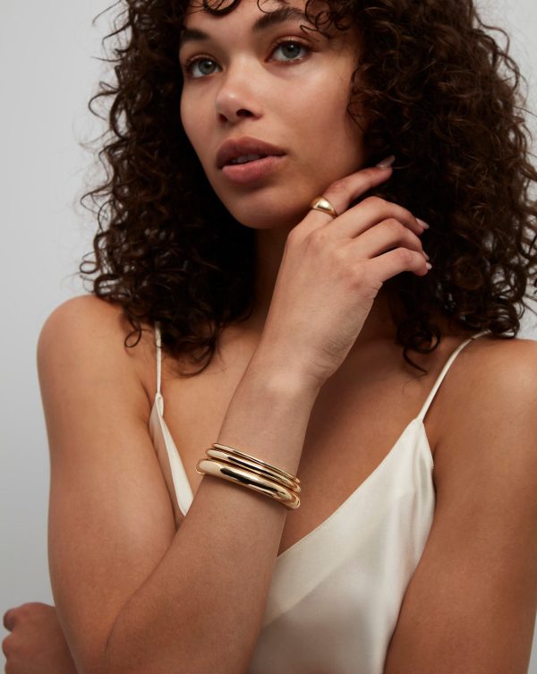 Stackable Gold Cloud Bangle on Sale