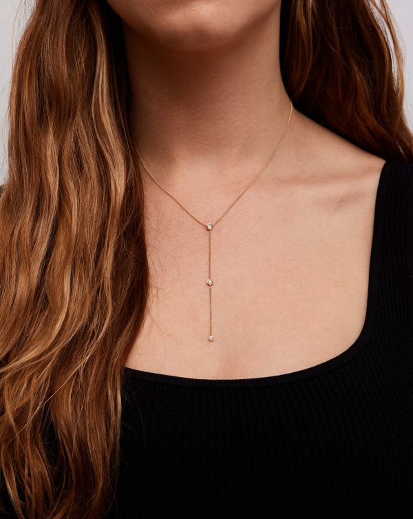 Diamond Bezel-Set Station Lariat Online now