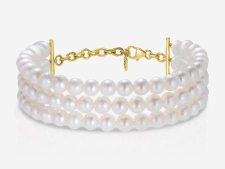 Three Row Pearl Bracelet Hot on Sale