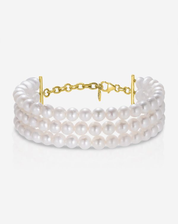 Three Row Pearl Bracelet Hot on Sale